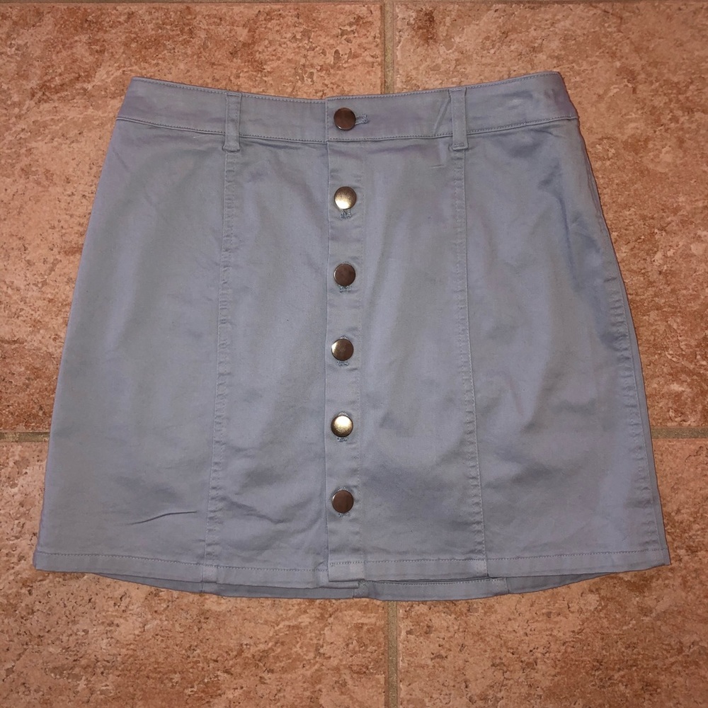 Light Blue Button Down Skirt